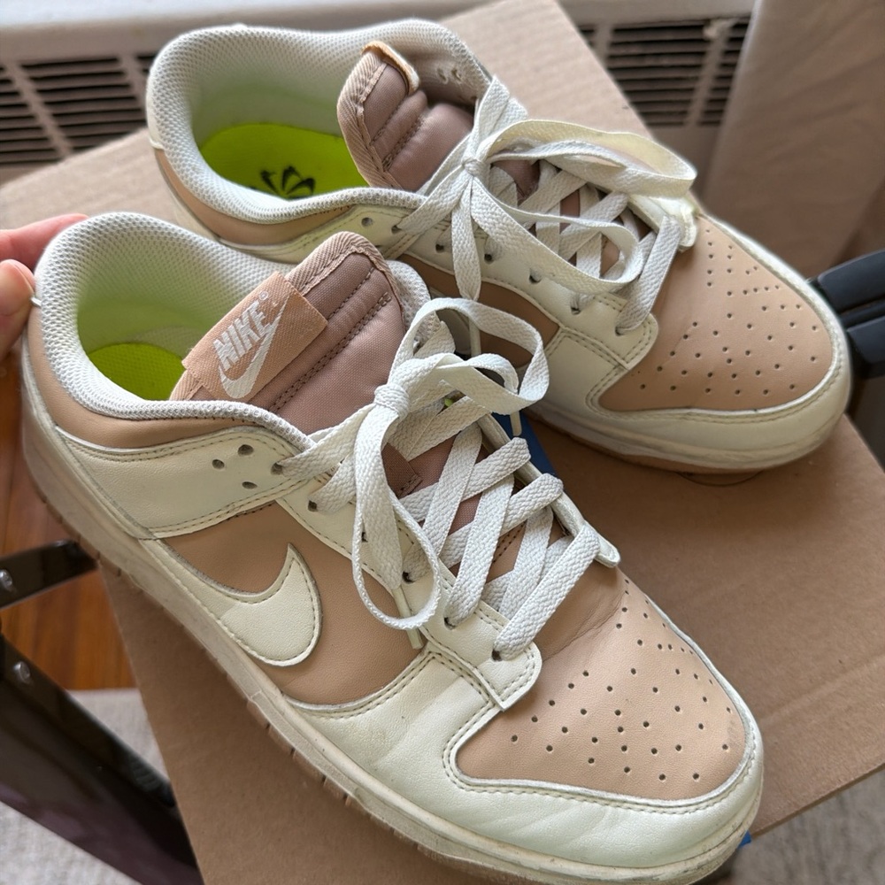 Nike Dinks Women's Tan and White Sneakers